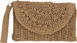 J-Line Clutch Tas Band - papier - lichtbruin