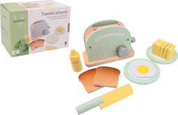 Jouéco Toaster - Speelset 6-delig - Hout 18,5 x 13 cm