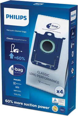 Philips S-bag FC8021/03 - Stofzuigerzakken - 50% langer mee - TÜV-gecertificeerd (4 stuks)