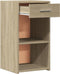 vidaXL - Nachtkastje - 35x34x65 - cm - bewerkt - hout - sonoma - eikenkleurig