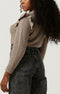 Object Malena L/s Ruffle Pullover - Trui - Bruin - Maat XS