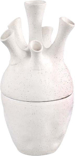 PTMD Shary Vaas - H30 x Ø15 cm - Keramiek - Wit