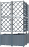 vidaXL - Tuinpot - met - Trellis - 3 - stuks - Lichtgrijs - 80x80x143 - cm
