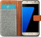 iMoshion Hoesje Geschikt voor Samsung Galaxy S7 Hoesje Met Pasjeshouder - iMoshion Luxe Canvas Bookcase - Grijs