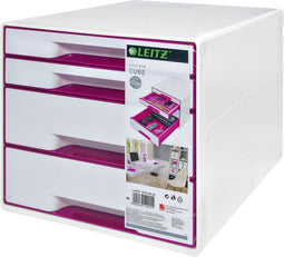 Ladenblok Leitz WOW Cube 4 laden roze