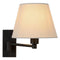 Atmooz - Wandlamp Paulo - Industrieel - Woonkamer / Slaapkamer - Zwart en witte kap - Hoogte 20cm - Metaal