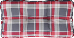 vidaXL - Palletkussen - ruitpatroon - 80x40x12 - cm - stof - ruitpatroon - rood