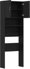 vidaXL - Wasmachinekast - 64x24x190 - cm - spaanplaat - zwart - eikenkleurig