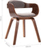 vidaXL - Eetkamerstoel - gebogen - hout - en - stof - taupe