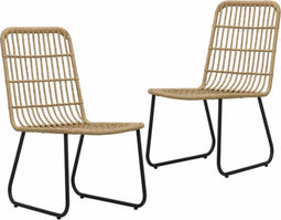 vidaXL - Tuinstoelen - 2 - stuks - poly - rattan - eikenkleurig