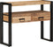 vidaXL - Console - Tafel - Zwart - 90x33x75 - cm - Massief - Acaciahout - en - Metaal