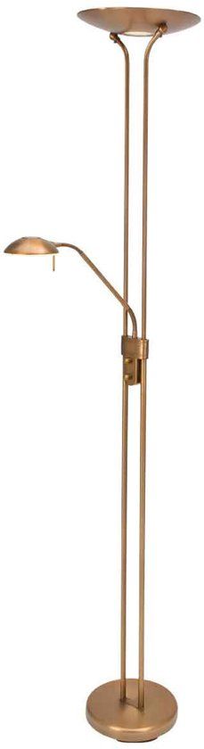 Mexlite Biron 7500BR - Vloerlamp - Draaibaar en kantelbaar 180 cm hoog - Brons