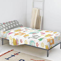 Happy Friday Sheet set 2 pieces Cat & mouse 160x270 cm (Single) Multicolor
