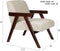 Housecraft Living Panadero Fauteuil met armleuning Hout Bruin donker/ Beige