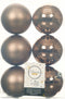 Decoris Kerstballen - 6x st - walnoot bruin - D8 cm - kunststof - mat/glans - kerstversiering