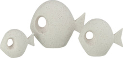 J-Line Set Van 3 Vis Gat Zand Glazuur Porselein Wit