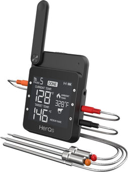 herQs Professional - BBQ thermometer - Draadloze barbecue thermometer met App - WiFi - Bluetooth - 6 sondes (2 stuks)
