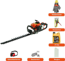 Kibani Heggenschaar Benzine – 22.5 cc / 0.8 pk 2-takt Motor – Extra snoeischaar, beschermbril, gehoorbeschermer, handschoenen en 2T-olie – 55 cm Zwaardlengte – 5 Instelbare Standen