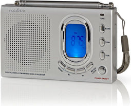 Nedis RDWR1000GY - Portable Radio - Wekkerfunctie Klok Radio alarm - Grijs