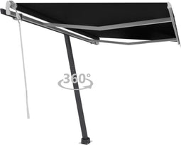 vidaXL - Luifel - vrijstaand - handmatig - uittrekbaar - 300x250 - cm - antraciet