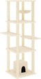 vidaXL - Kattenmeubel - met - sisal - krabpalen - 154 - cm - crèmekleurig