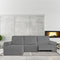 Hoes voor chaise longue met korte armleuning links Eysa ROC Lichtgrijs 120 x 120 x 360 cm