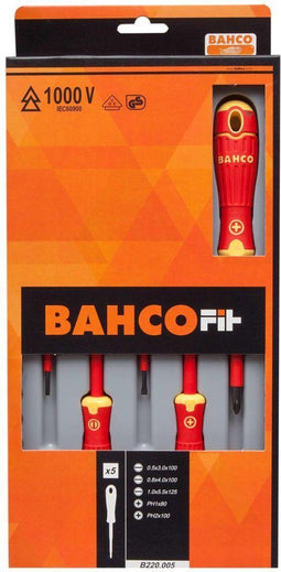 BAHCO B220.005 - Schroevendraaierset VDE gecertificeerd - 5 stuks (5 stuks)