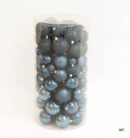 Plastic kerstballen 100 stuks night blauw
