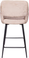 PTMD Fal LOW Velvet Khaki Bar Stool Black Metal Leg KD