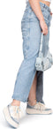 POSH by Poelman COCO - Dames Sneakers - Vetersluiting 4,5 cm hak - Blauw met combinatie