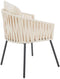 Juskys Touwstoelen - Tuinstoel - Set van 2 - Incl. Zit- en Rugkussens - Beige (2 stuks)