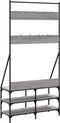 vidaXL - Kledingrek - met - schoenenrek - 90x34x184 - cm - grijs - sonoma - eikenkleur