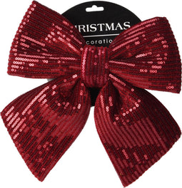 Strik pailletten 25 cm bordeaux kerstversiering