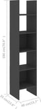 vidaXL - Boekenkast - 40x35x180 - cm - bewerkt - hout - grijs