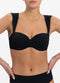 Beachlife Black Swirl - Dames Bikinitopje - Voorgevormde cups Beugel Afneembare Schouderbanden - Zwart