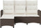 vidaXL - Verstelbare - tuinbank - met - kussens - L-vormig - poly - rattan - bruin