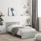 vidaXL - Bedframe - met - hoofdeinde - bewerkt - hout - betongrijs - 100x200 - cm