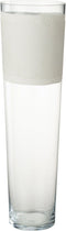 J-Line vaas Delph - glas - transparant/wit - large - 60 cm hoog