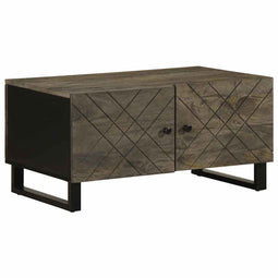 vidaXL - Salontafel - 80x50x40 - cm - massief - mangohout - zwart