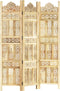vidaXL - Kamerscherm - 3 - panelen - handgesneden - 120x165 - cm - massief - mangohout