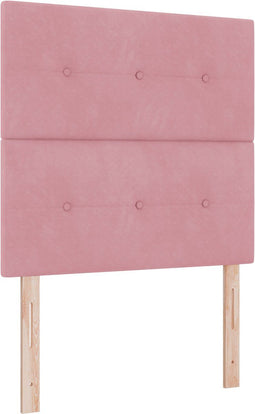 vidaXL - Hoofdbord - met - Knopen - - - Roze - - - 90 - cm - - - Velvet