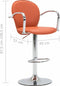vidaXL - Barkrukken - met - armleuning - 2 - st - kunstleer - oranje