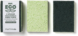 Mr. Eco schuurspons ft 9,8 x 6,8 x 2 cm, met stevige vezels, pak van 2 stuks