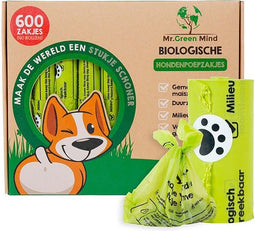 Mr. Green Mind hondenpoepzakjes Bio, groen, doos van 600 stuks