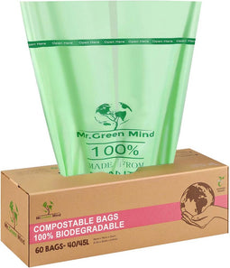 Mr. Green Mind vuilniszakken Bio | 40-45 liter | groen | doos van 60 stuks