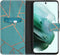 iMoshion Hoesje Geschikt voor Samsung Galaxy S21 FE Hoesje Met Pasjeshouder - iMoshion Design Softcase Bookcase - Blauw / Meerkleurig / Blauw / Blue Graphic