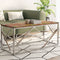 vidaXL - Salontafel - roestvrij - staal - en - gerecycled - hout - zilverkleurig