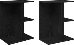 vidaXL - Nachtkastjes - 2 - st - 46,5x29x61 - cm - bewerkt - hout - zwart - eikenkleur