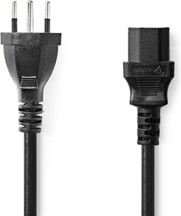 Nedis CH Type 12 - Stroomkabel - IEC-320-C13 - 2.00 m - Zwart