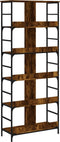 vidaXL - Boekenrek - 78,5x33x188,5 - cm - bewerkt - hout - gerookt - eikenkleurig